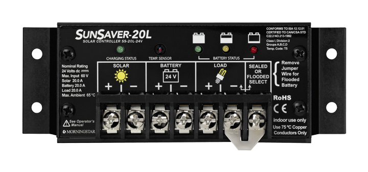 Morningstar Sunsaver SS-20L-24V 20A 24VDC PWM Charge Controller