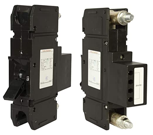 Midnite Solar, MNEDC175RT, Circuit Breaker, 175A, 125VDC, 1 Pole, Shunt Trip, Pnl Mount, 3/8in Stud Term, 1.5 In Wide