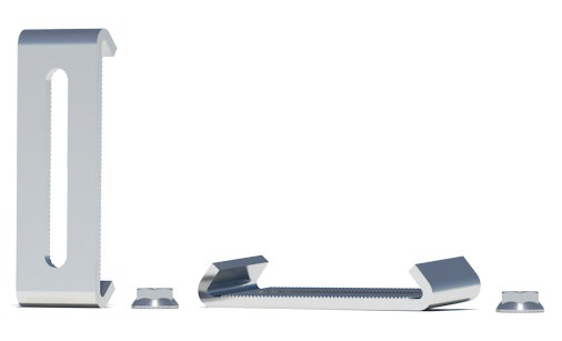 IRONRIDGE, BX-BCL-M1, BX Bottom Clamp w/ Hardware- Mill