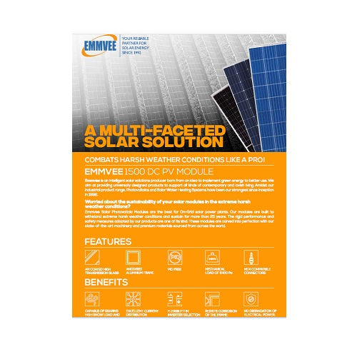 Emmvee E395M72-B 395W Black On Black 72 Cell Mono Solar Panel