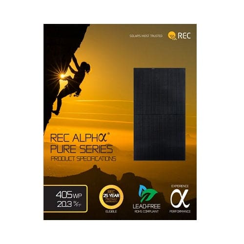 REC Alpha REC400AA Pure 400W Black Mono Solar Panel