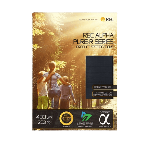 REC REC410AA Solar 410 Watt Alpha Pure R 30mm Black Frame Solar Panel