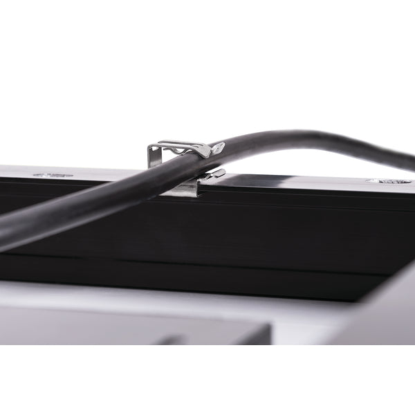 Low Profile 90° Metal Edge Clip, 1.5–2.0mm Panel Thickness, 6–6.2mm Cable Range, SS304, 100/bag